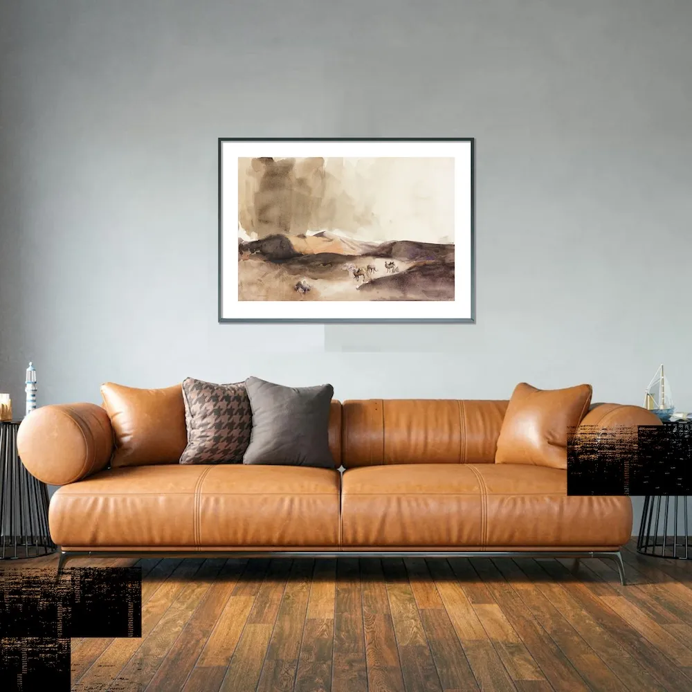 Painting-Watercolour-Lu Yingyu no.4 The Hill of Whistling Sand , Dunhuang 90cmx60cm